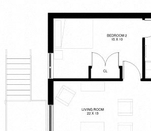 The Whittier 2BD, 2BA Two Bedroom The Rose Apartments - South Quarter - Minneapolis - Aeon